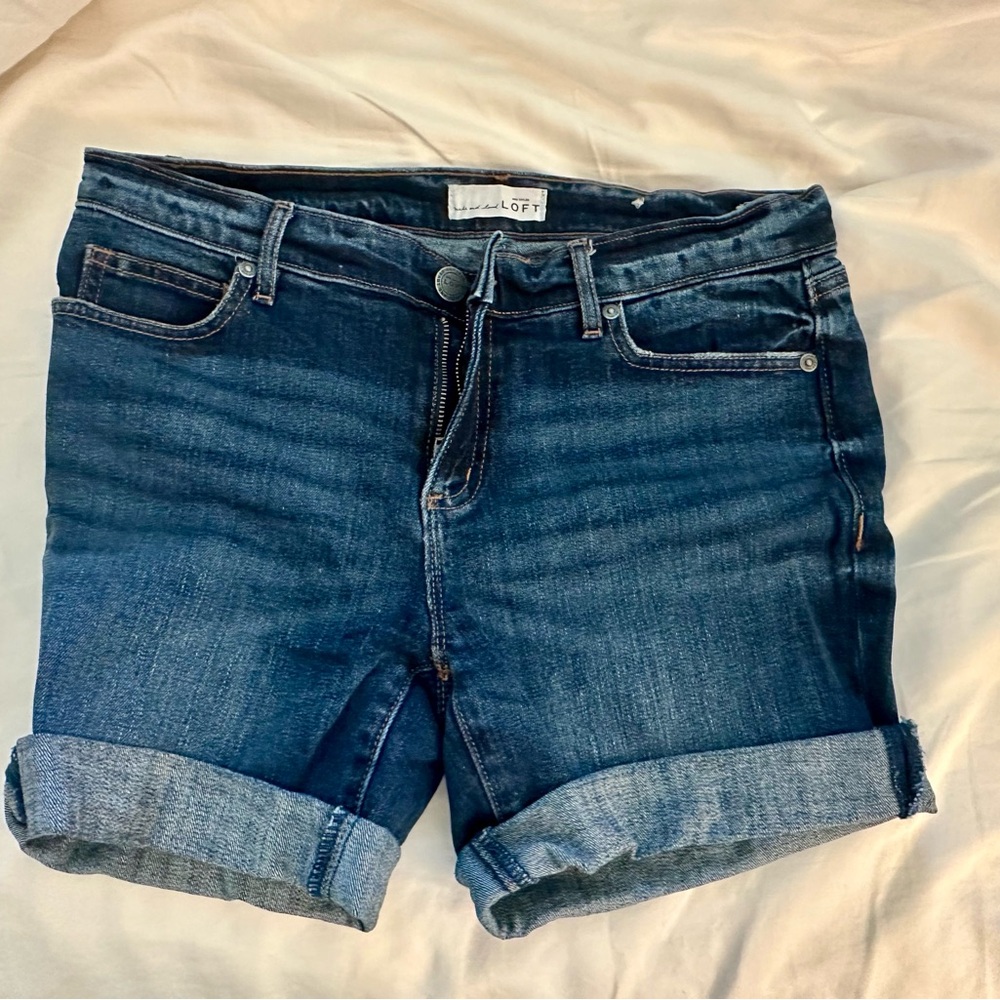 LOFT Dark Blue Jean Shorts
